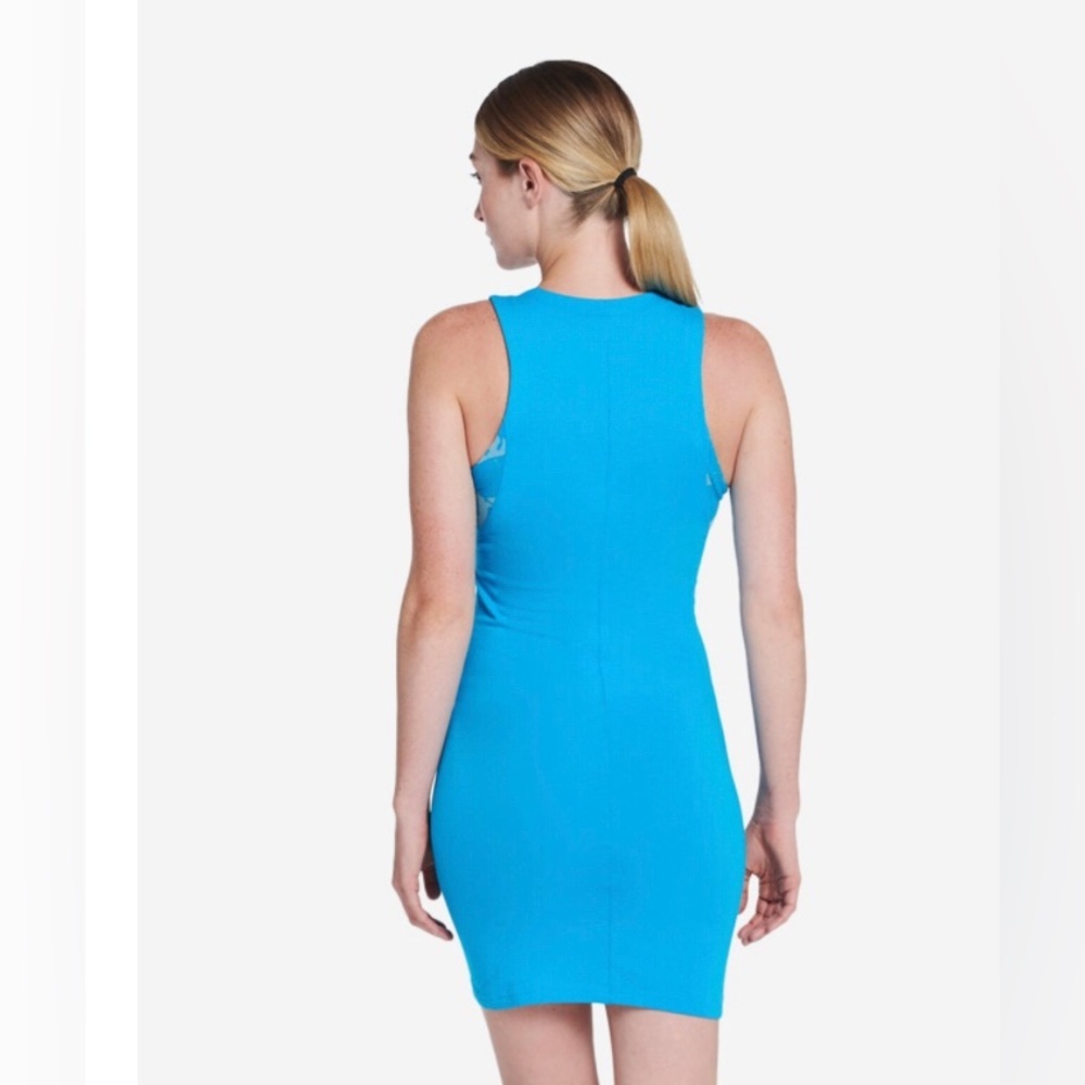 Nike Laser Blue Cotton‎ jersey Tank stretch active sleeveless Dress Size Large - Picture 3 of 3